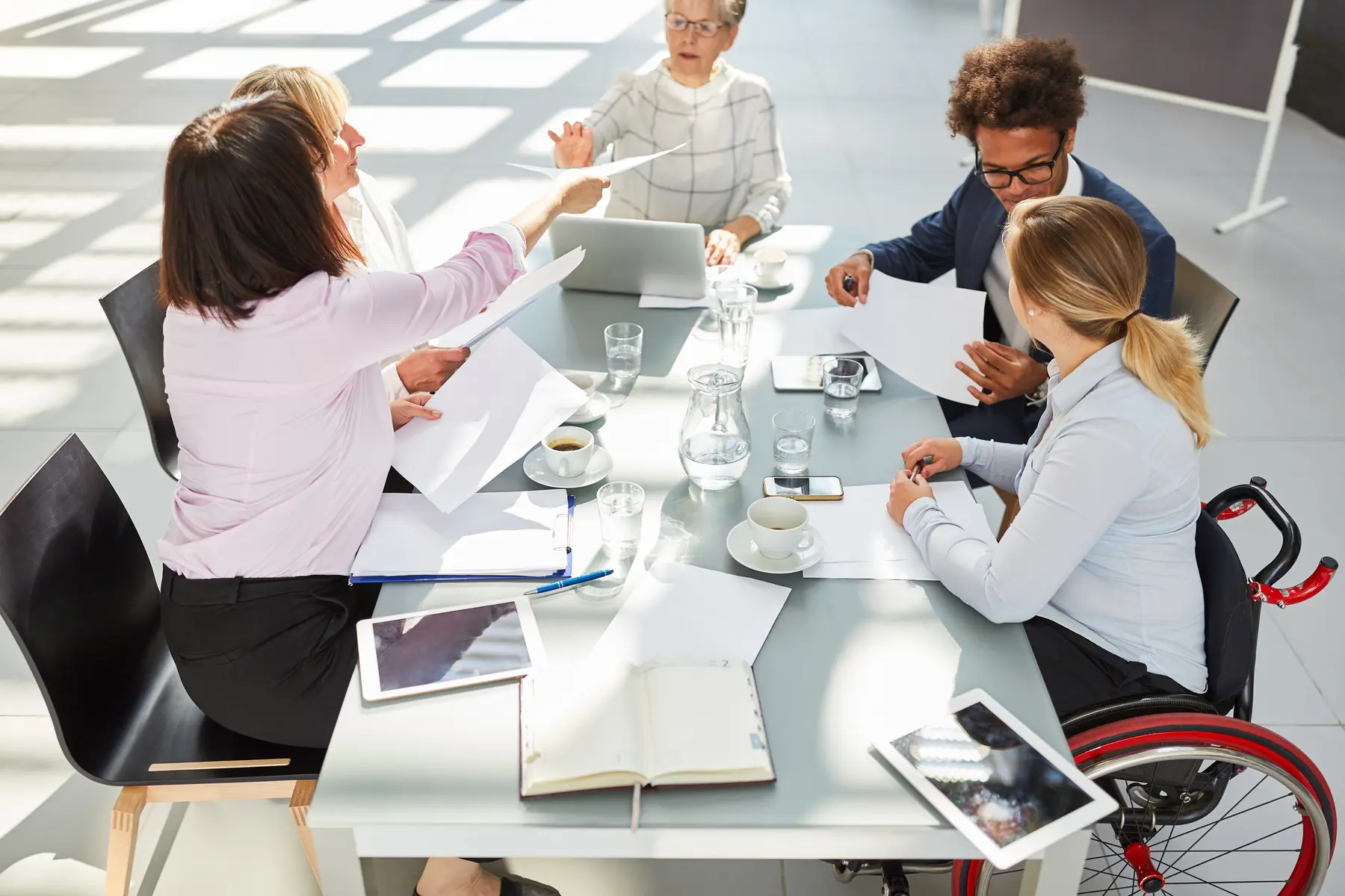 Business team coordinating continuity plans